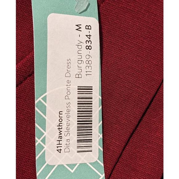 41Hawthorn Burgundy Dita Sleeveless Ponte Knit Tuck Pleated NWT Womens Sz M - Picture 6 of 15